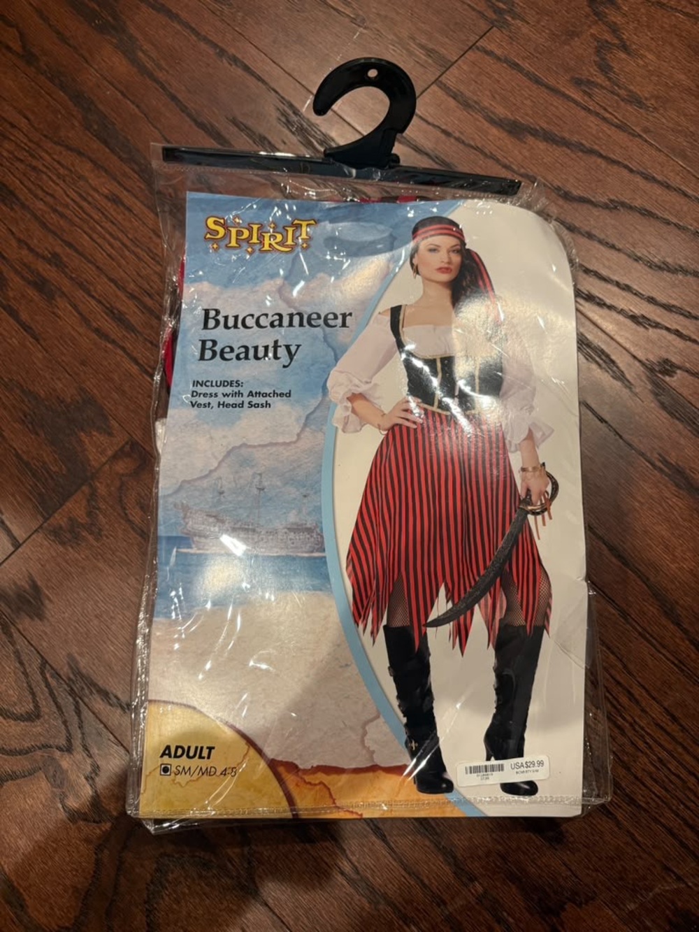 Spirit Buccaneer Beauty Kids Pirate Costume - Red, Black & White